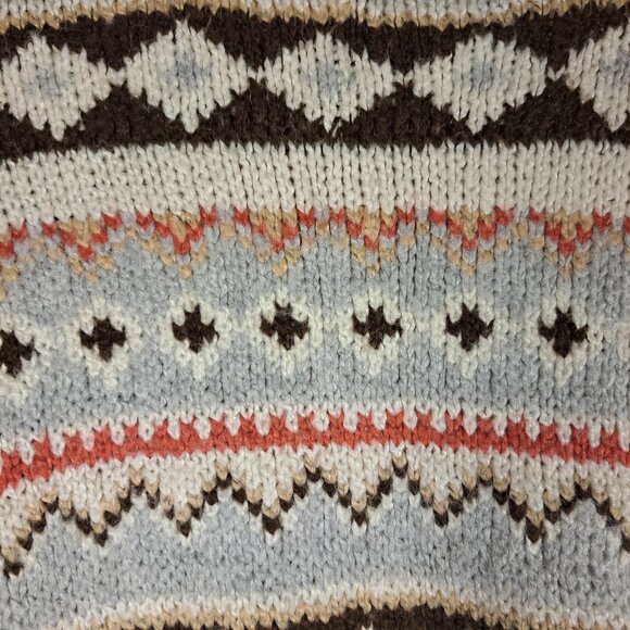 American Eagle Oversized Cozy Cream Fair Isle Grandpa Cardigan Sz Lg - Picture 7 of 11